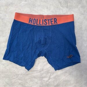 Hollister Blue Boxer Briefs with Coral Waistband